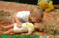 Funny baby kissing doll 001